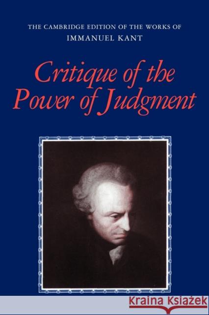 Critique of the Power of Judgment Immanuel Kant 9780521348928 0