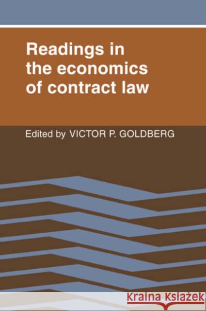 Readings in the Economics of Contract Law Victor P. Goldberg 9780521349208 Cambridge University Press