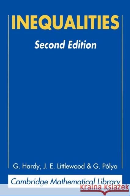 Inequalities LITTLEWOOD HARDY 9780521358804 0