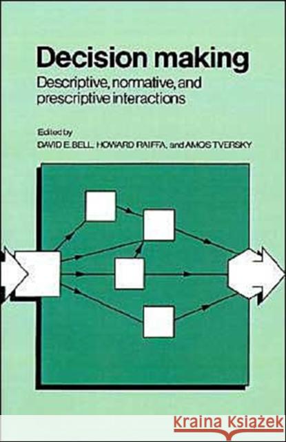 Decision Making: Descriptive, Normative and Prescriptive Interactions Bell, David E. 9780521368513 Cambridge University Press