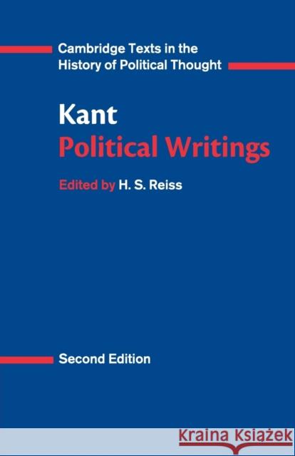 Kant: Political Writings H S Reiss 9780521398374 0