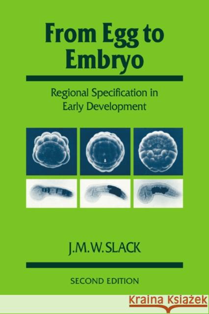 From Egg to Embryo: Regional Specification in Early Development Slack, J. M. W. 9780521409438 Cambridge University Press