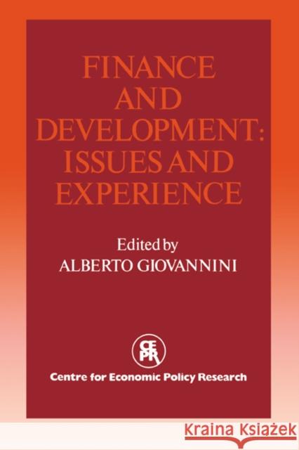 Finance and Development: Issues and Experience Giovannini, Alberto 9780521440172 Cambridge University Press