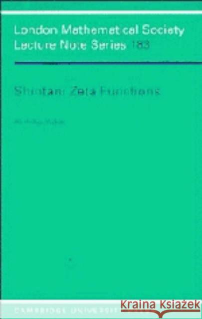 Shintani Zeta Functions Akihiko Yukie 9780521448048