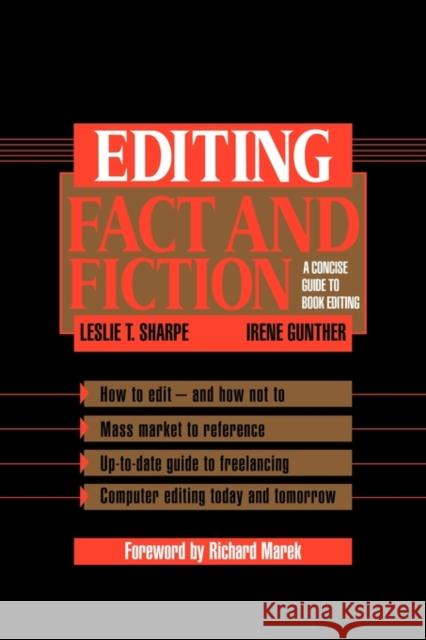 Editing Fact and Fiction Sharpe, Leslie T. 9780521450805 Cambridge University Press