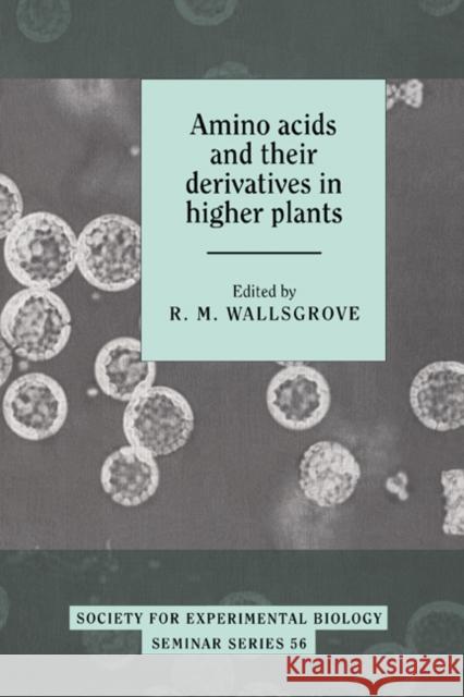 Amino Acids and Their Derivatives in Higher Plants Wallsgrove, R. M. 9780521454537 Cambridge University Press