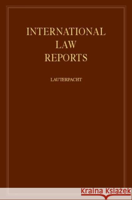 International Law Reports Hersch Lauterpacht 9780521463669