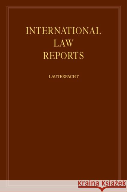 International Law Reports E. Lauterpacht (Trinity College, Cambridge), C. J. Greenwood (Magdalene College, Cambridge) 9780521464017