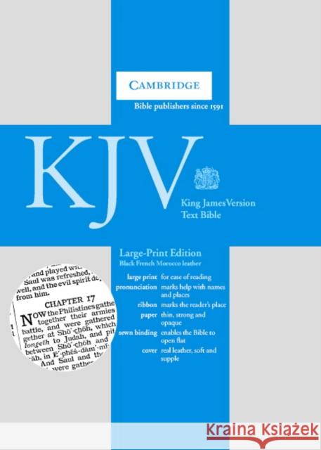 KJV Large Print Text Bible, Black French Morocco Leather, KJ653:T  9780521508810 Cambridge University Press