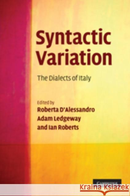 Syntactic Variation D'Alessandro, Roberta 9780521517362 0