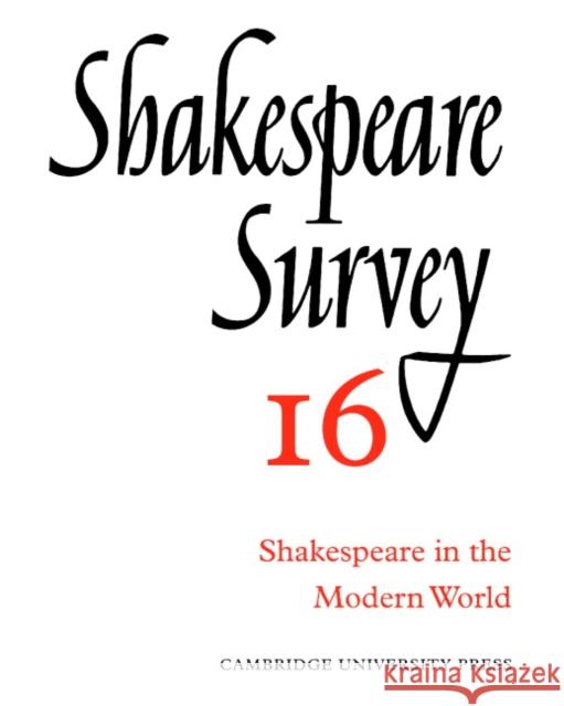 Shakespeare Survey Allardyce Nicoll Jonathan Bate Michael Dobson 9780521523523 Cambridge University Press