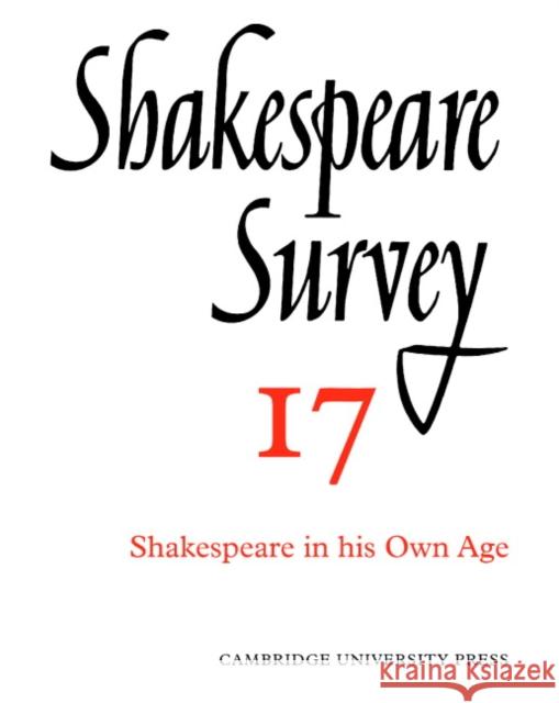 Shakespeare Survey Allardyce Nicoll Jonathan Bate Michael Dobson 9780521523530