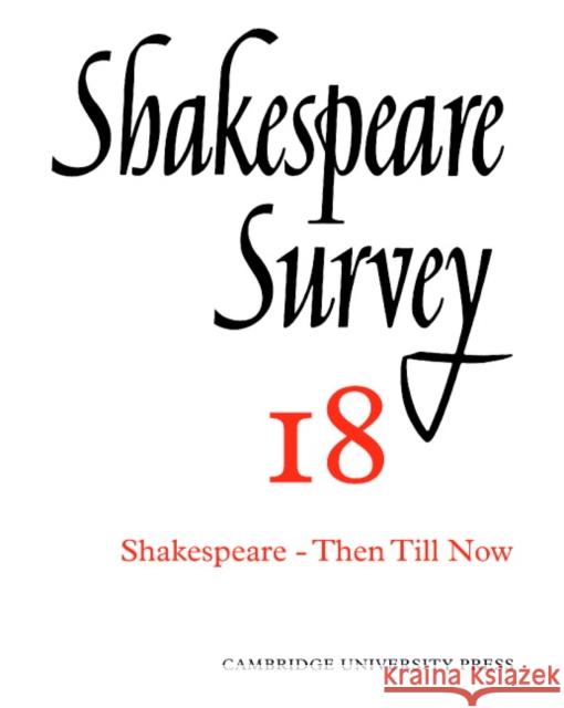 Shakespeare Survey Allardyce Nicoll Jonathan Bate Michael Dobson 9780521523547 Cambridge University Press