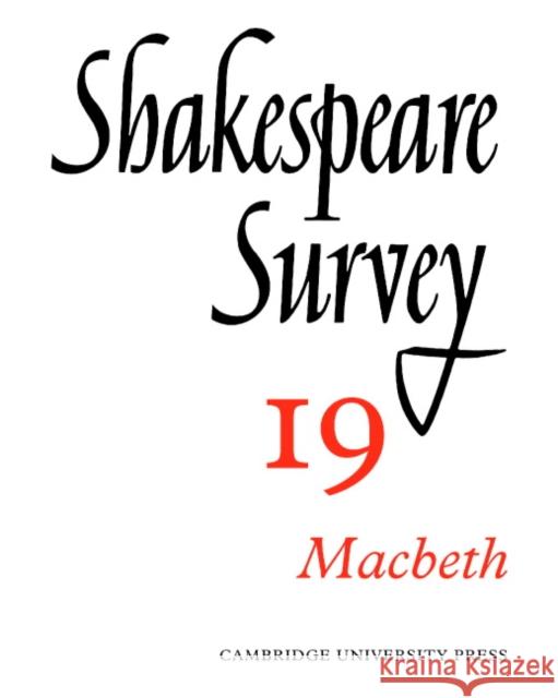 Shakespeare Survey Kenneth Muir Jonathan Bate Michael Dobson 9780521523554 Cambridge University Press