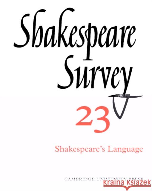 Shakespeare Survey Kenneth Muir Jonathan Bate Michael Dobson 9780521523608 Cambridge University Press