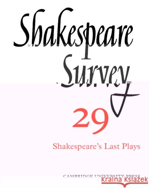 Shakespeare Survey Kenneth Muir Jonathan Bate Michael Dobson 9780521523660 Cambridge University Press