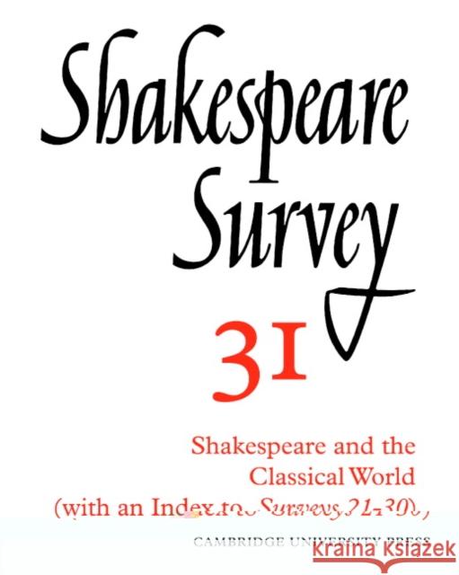 Shakespeare Survey Kenneth Muir Jonathan Bate Michael Dobson 9780521523691 Cambridge University Press