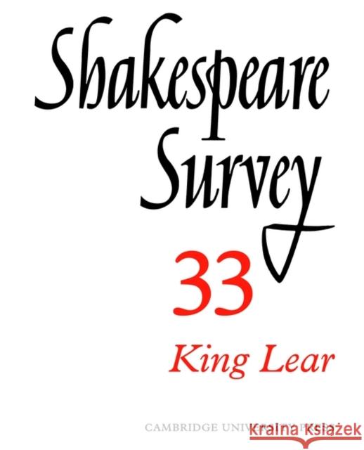 Shakespeare Survey Kenneth Muir Jonathan Bate Michael Dobson 9780521523714 Cambridge University Press