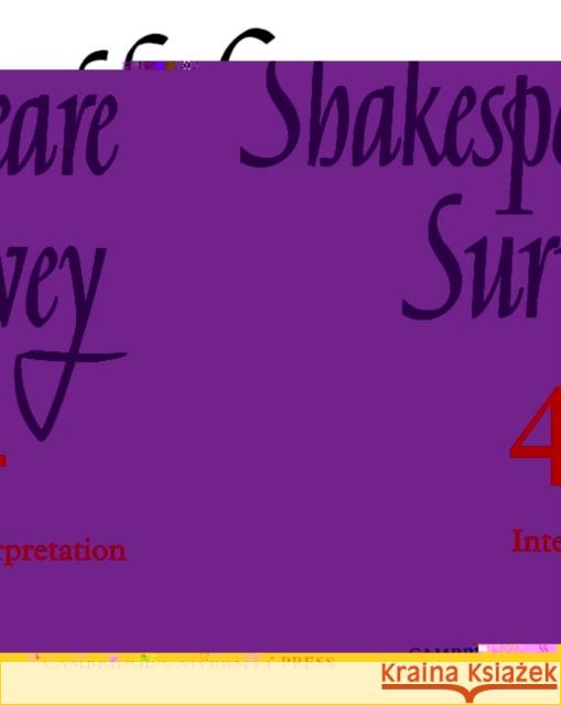 Shakespeare Survey Allardyce Nicoll Jonathan Bate Michael Dobson 9780521523783 Cambridge University Press