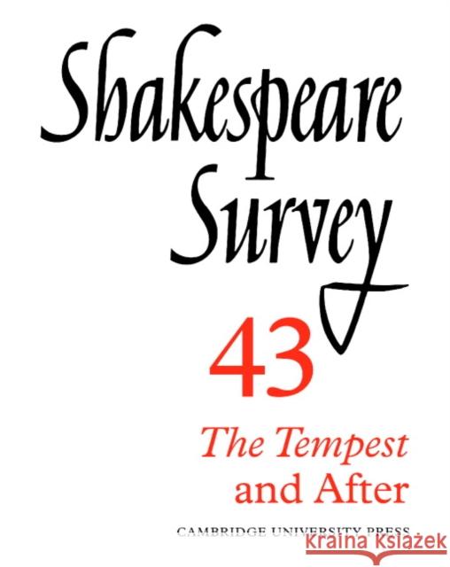 Shakespeare Survey Stanley Wells Jonathan Bate Michael Dobson 9780521523820 Cambridge University Press