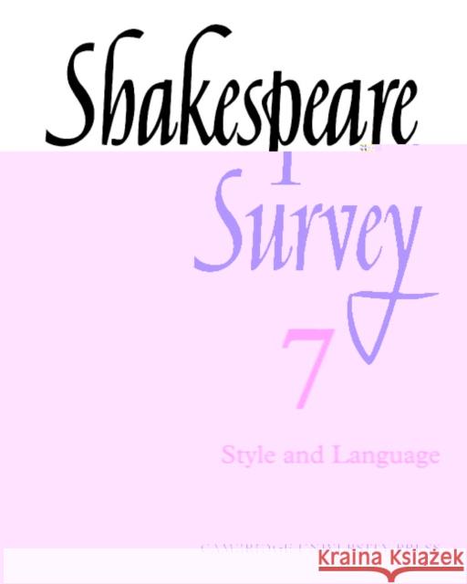Shakespeare Survey Allardyce Nicoll Jonathan Bate Michael Dobson 9780521523929 Cambridge University Press
