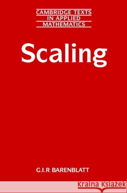 Scaling Grigori Barenblatt G. I. Barenblatt D. G. Crighton 9780521533942 Cambridge University Press