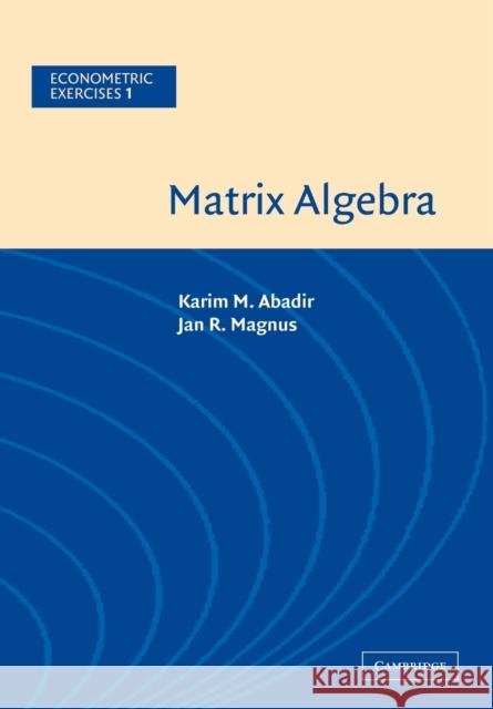 Matrix Algebra Karim M. Abadir Jan R. Magnus 9780521537469 Cambridge University Press