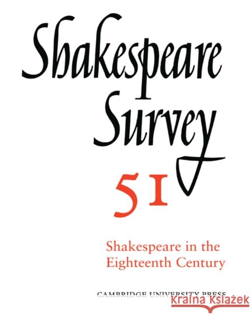 Shakespeare Survey Stanley Wells Jonathan Bate Michael Dobson 9780521541848 Cambridge University Press