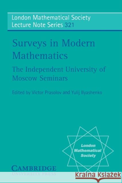 Surveys in Modern Mathematics Yulij Ilyashenko J. W. S. Cassels N. J. Hitchin 9780521547932 Cambridge University Press