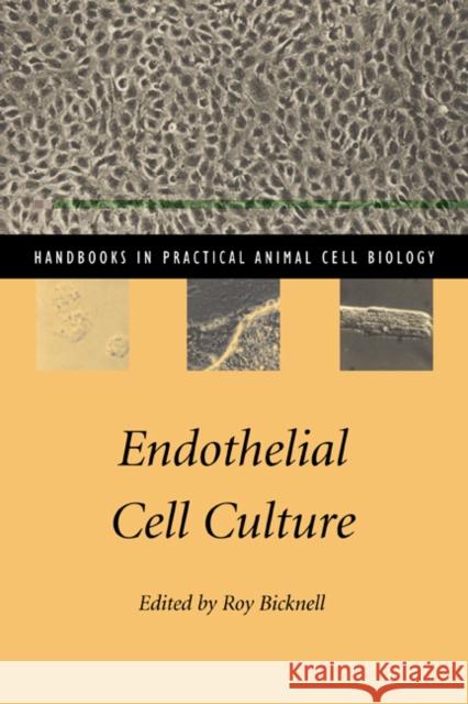 Endothelial Cell Culture Roy Bicknell Ann Harris 9780521559904 Cambridge University Press