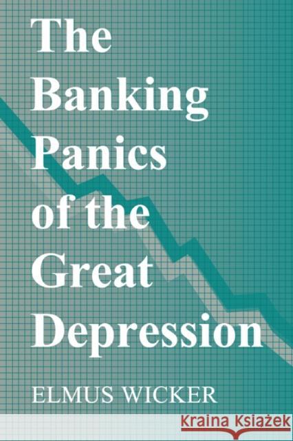 The Banking Panics of the Great Depression Elmus Wicker (Indiana University) 9780521562614 Cambridge University Press
