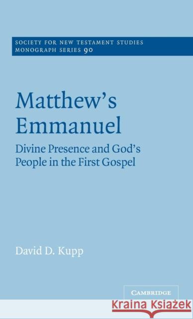 Matthew's Emmanuel Kupp, David D. 9780521570077 Cambridge University Press