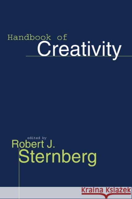 Handbook of Creativity Robert J. Sternberg 9780521572859