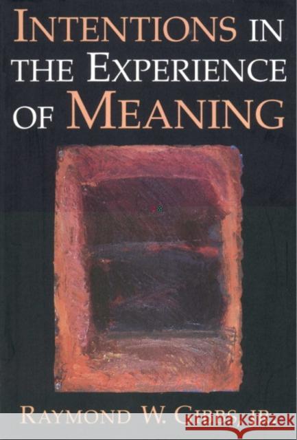 Intentions in the Experience of Meaning Raymond W., JR. Gibbs 9780521576307 Cambridge University Press