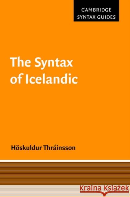 The Syntax of Icelandic Hoskuldur Thrainsson 9780521591904