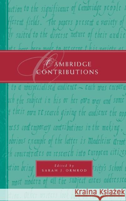 Cambridge Contributions Sarah Ormrod 9780521592437 Cambridge University Press