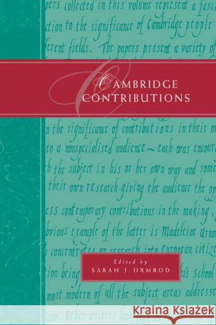 Cambridge Contributions Sarah Ormrod 9780521597388 Cambridge University Press
