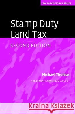 Stamp Duty Land Tax Michael Thomas 9780521606325
