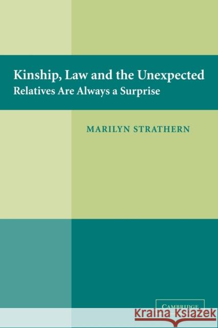 Kinship, Law and the Unexpected: Relatives Are Always a Surprise Strathern, Marilyn 9780521615099 Cambridge University Press