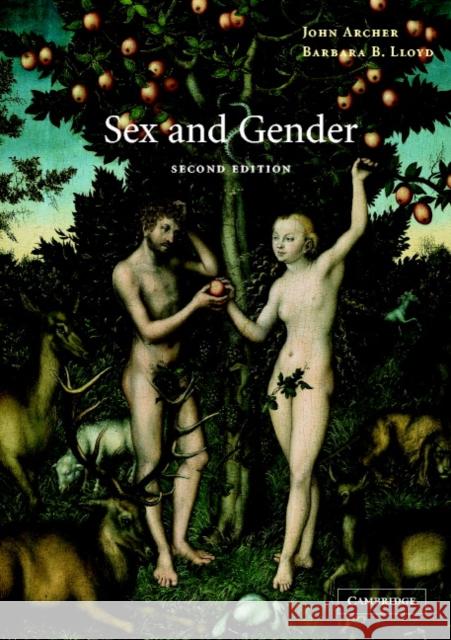 Sex and Gender John Archer 9780521635332 0