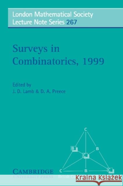 Surveys in Combinatorics, 1999  9780521653763 CAMBRIDGE UNIVERSITY PRESS