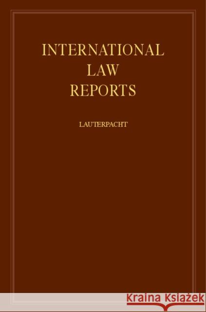 International Law Reports Elihu Lauterpacht, CBE, QC (University of Cambridge), C. J. Greenwood (London School of Economics and Political Science) 9780521661195