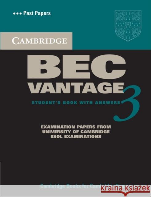 Cambridge Bec Vantage 3 Student's Book with Answers Cambridge Esol 9780521671996 Cambridge University Press