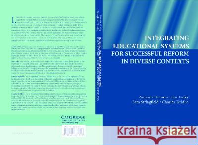Integrating Educational Systems for Successful Reform in Diverse Contexts Amanda Datnow Sue Lasky Sam Stringfield 9780521674348