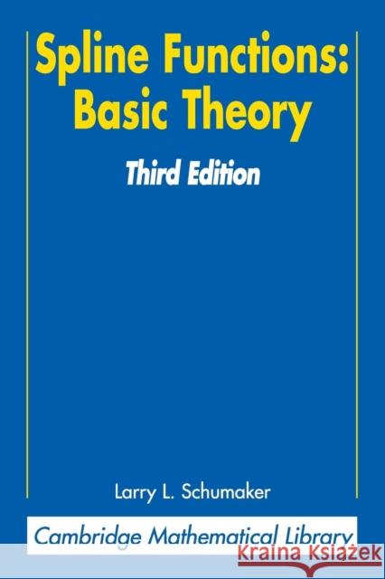Spline Functions: Basic Theory  9780521705127 Cambridge University Press