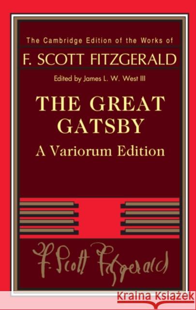 The Great Gatsby Fitzgerald, F. Scott 9780521766203 Cambridge University Press