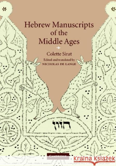 Hebrew Manuscripts of the Middle Ages Colette Sirat 9780521770798 CAMBRIDGE UNIVERSITY PRESS