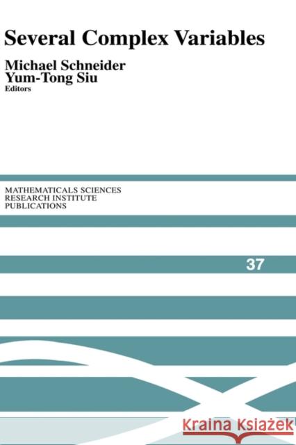 Several Complex Variables Michael Schneider Yum-Tong Siu Silvio Levy 9780521770866 Cambridge University Press