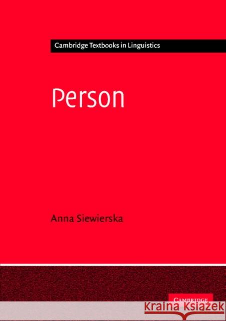 Person Anna Siewierska S. R. Anderson J. Bresnan 9780521776691