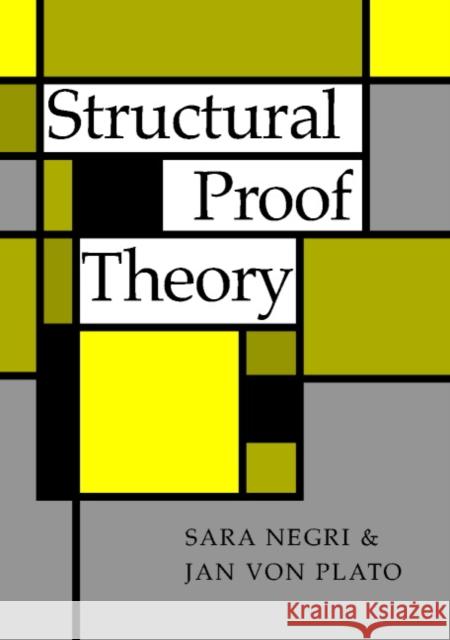 Structural Proof Theory Sara Negri Jan Vo Jan Vo 9780521793070 Cambridge University Press